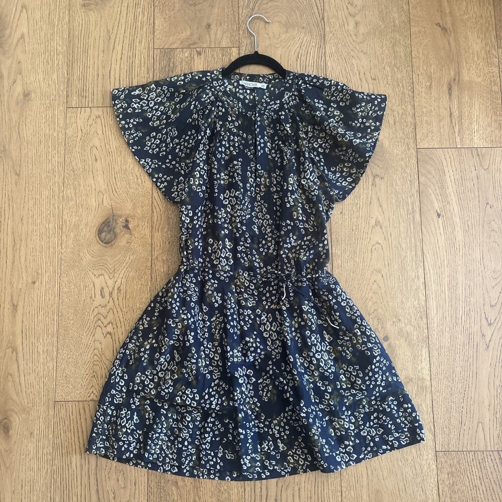 Maria Cher Dress Regular Fit XS Flutter Sleeve Waist Tie Cotton Silk Blend